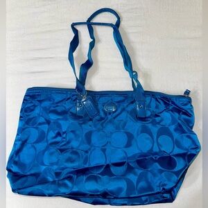 Coach Vibrant Teal Blue Signature Tote